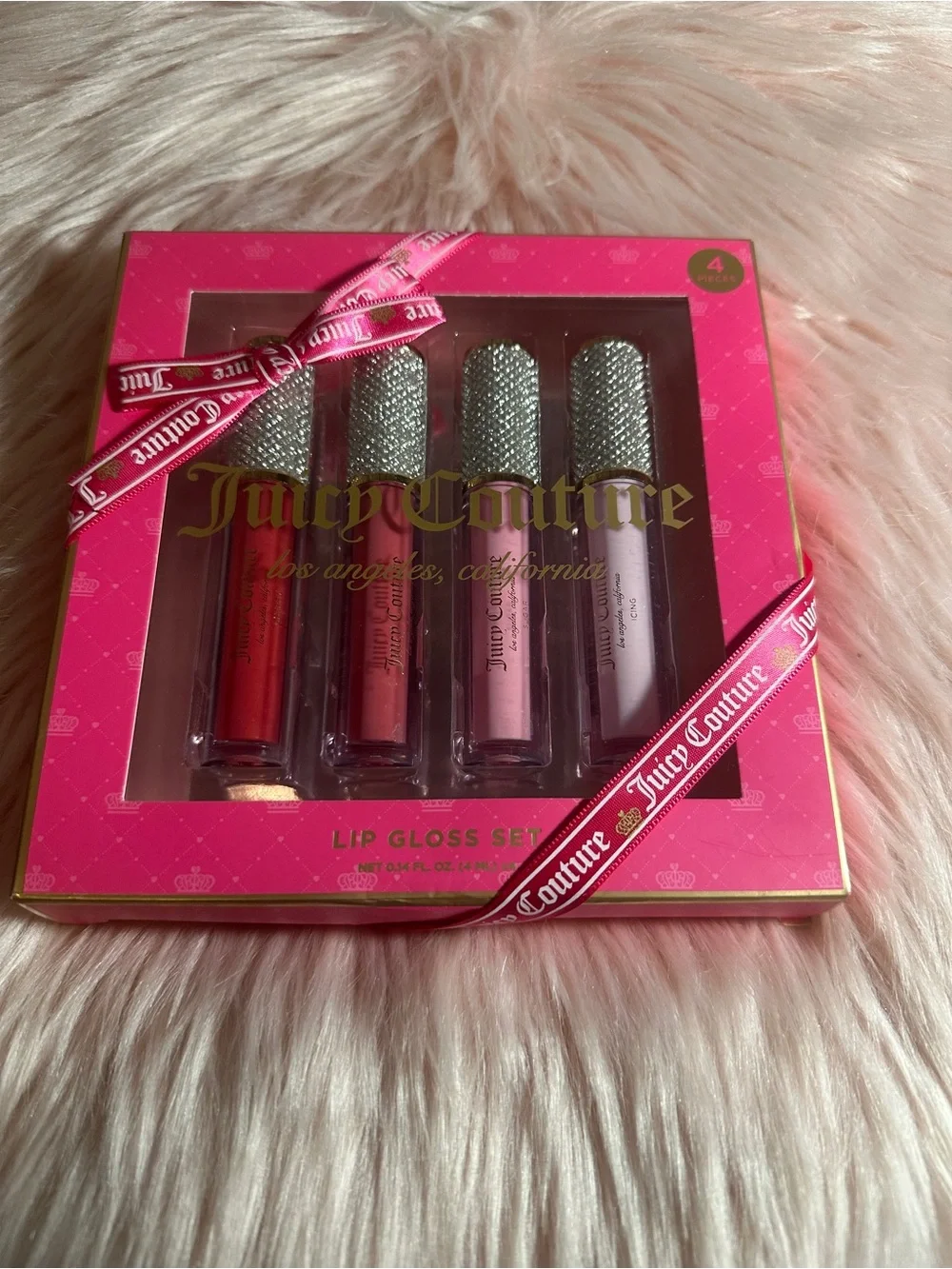 Juicy Couture Pink Lip Gloss Quartet with Sparkle Caps